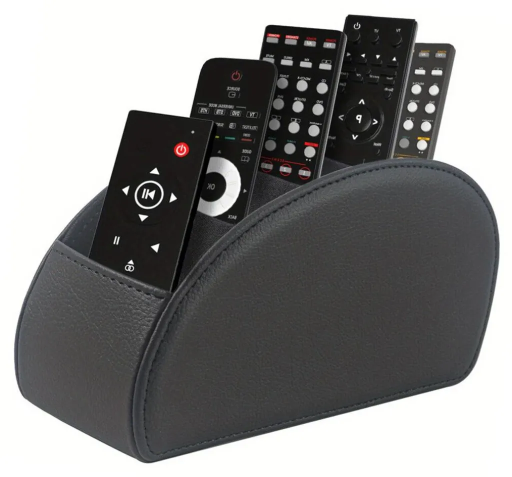 Boîte de rangement télécommandes noir à 5 compartiments pour salon