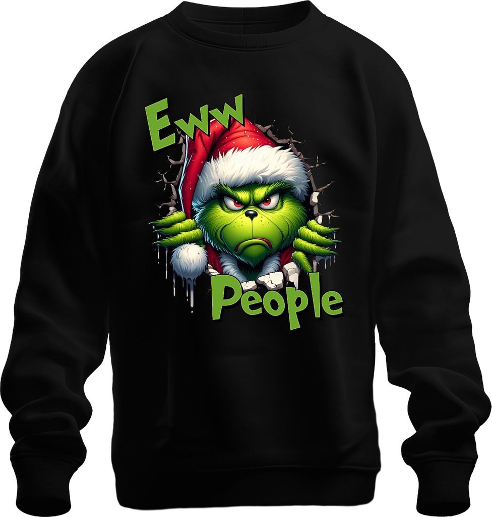 Eww People Grinch Weihnachtsmuffel grimmig lustig Geschenk Uni Sweatshirt Pullover, Schwarz, XL
