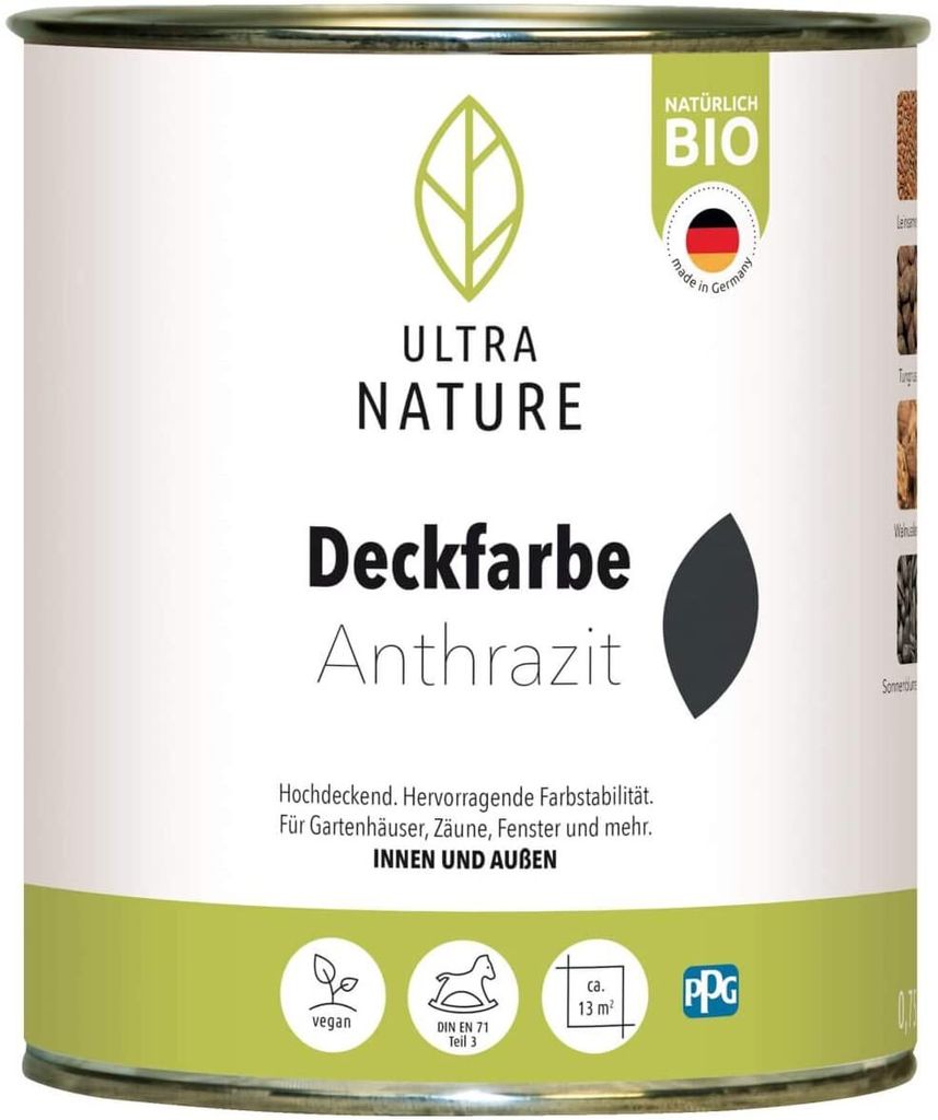 Ultra Nature Deckfarbe Anthrazit 0,75 l - 682374 Produktbild 