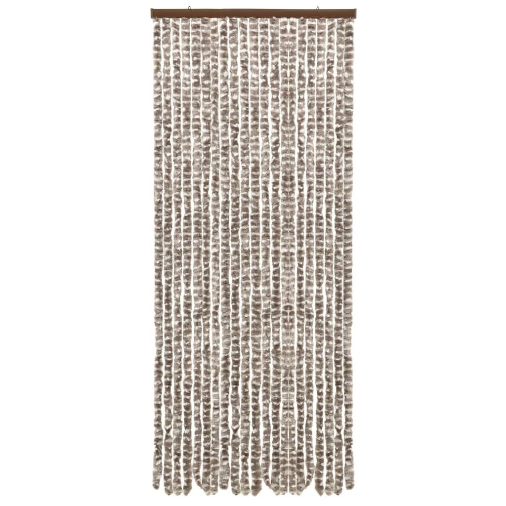 Insektenschutz-Vorhang Taupe und Weiß 56x185 cm Chenille