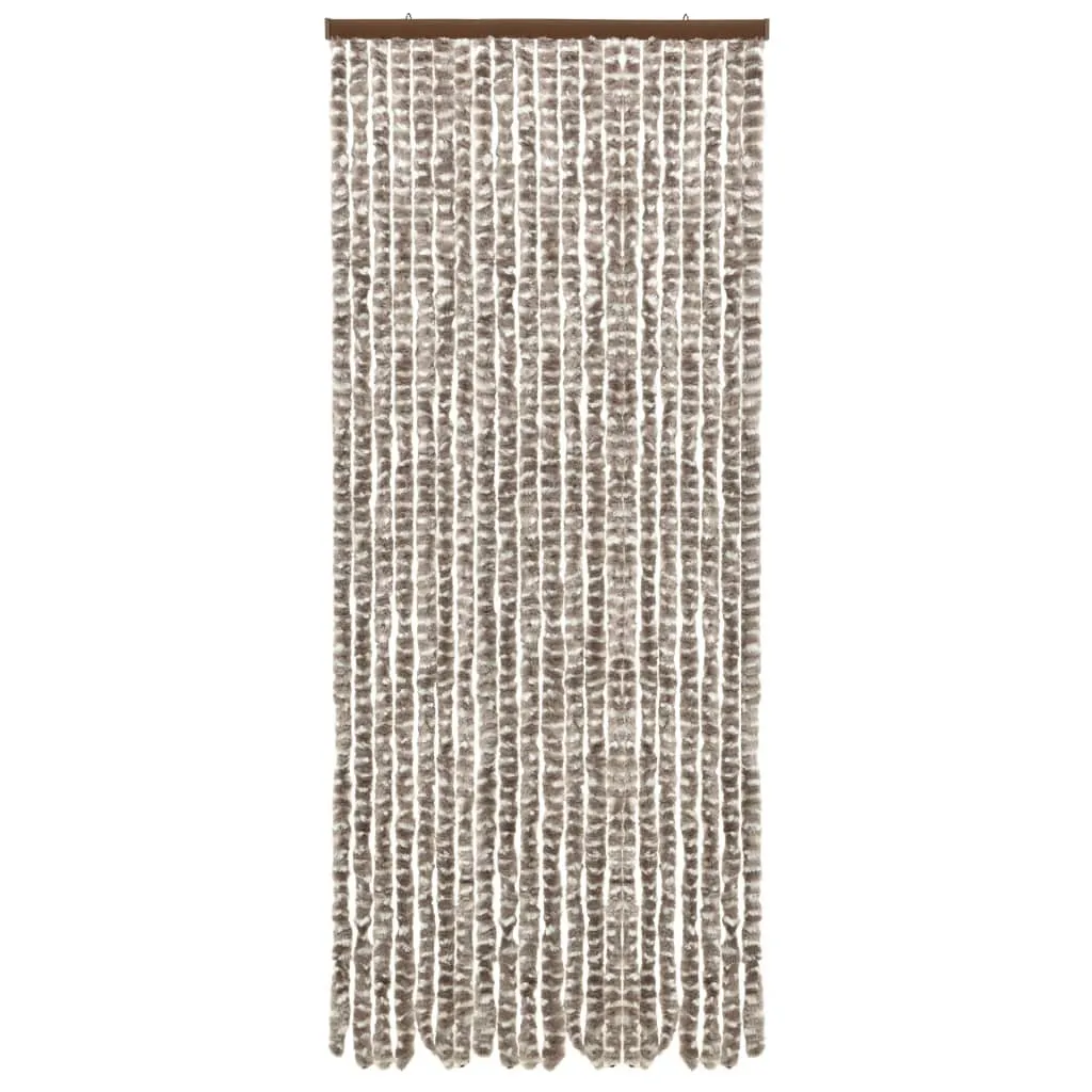 Rideau moustiquaire pour porte et camping-car 56x185 cm chenille taupe