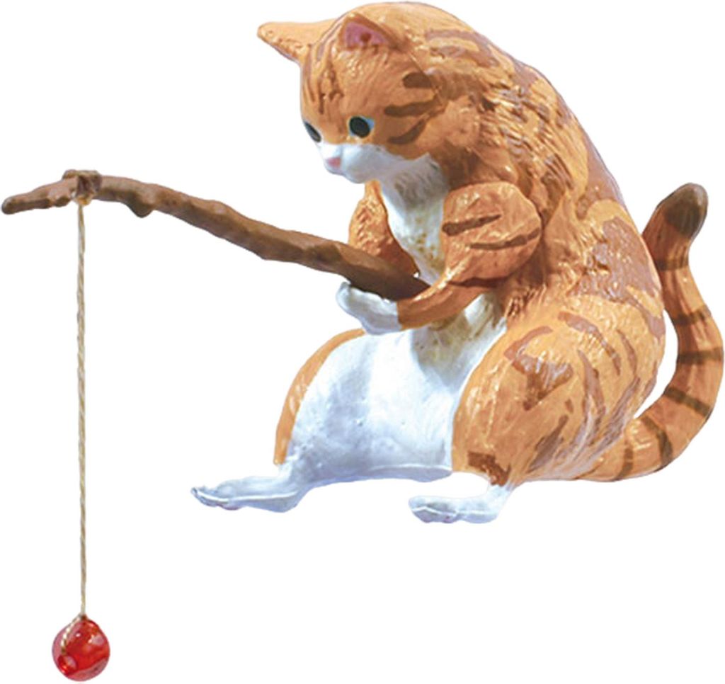 Fischkatzenfigur aus Kunstharz, Cartoon-Kätzchenstatue, Tierskulptur, Heim-, Büro-, Schreibtisch-, Aquarium-, Fischbeckendekoration, Ornament C