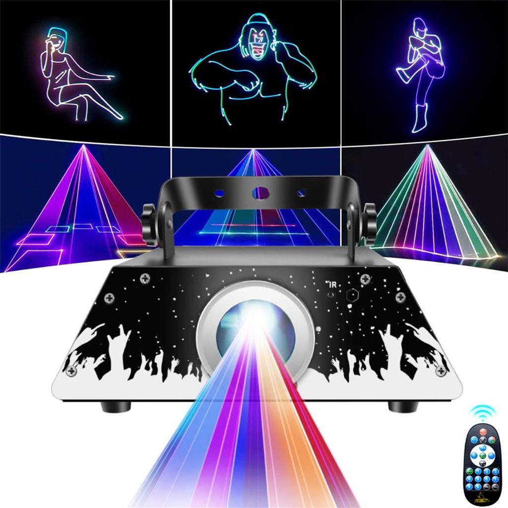 3D RGB laserové světlo s dálkovým ovládáním, vícebarevný Obrázek produktu 