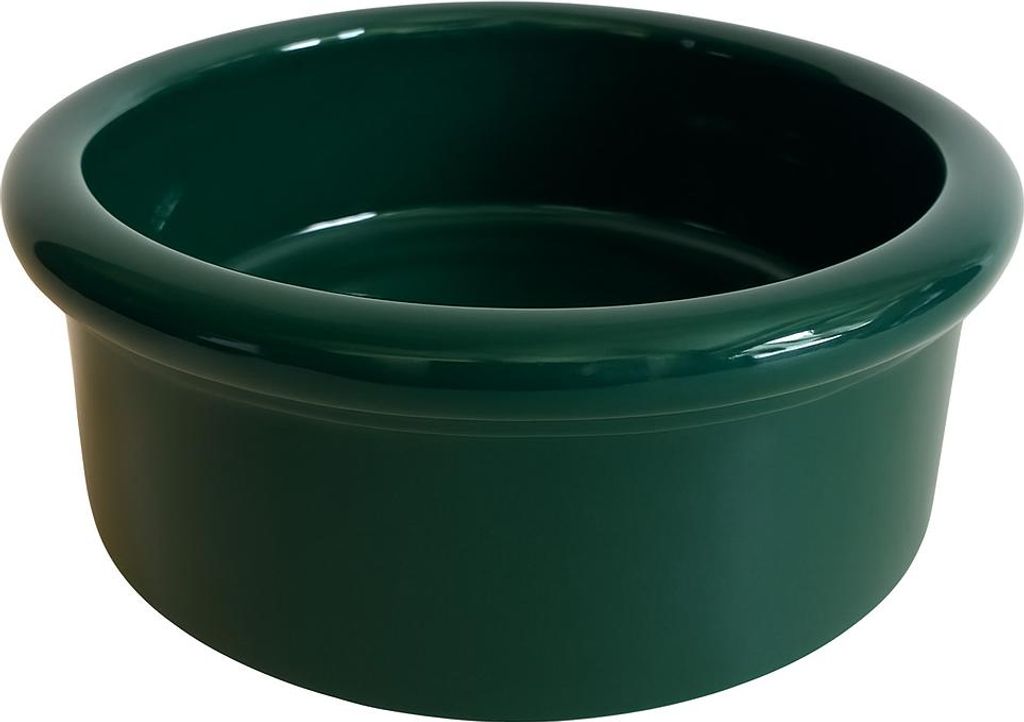 KERAZO 3,0 Liter Hunde Napf Fressnapf Wassernapf 25x11 cm aus robuster, schwerer Keramik, Farbe: GRÜN