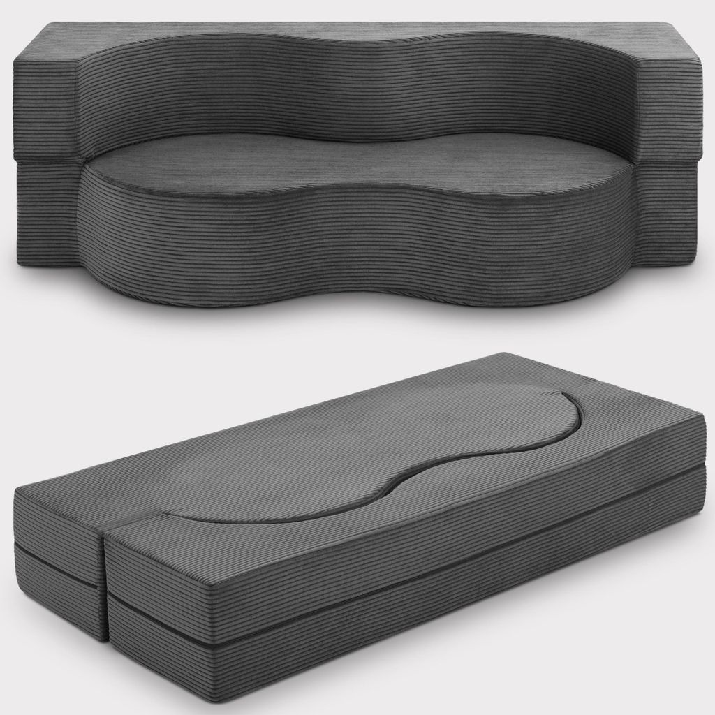 Beautissu Gästesofa Leova 200x90x30cm Anthrazit Produktbild 