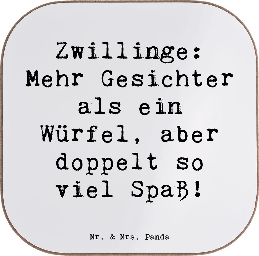 Mr. & Mrs. Panda Holzuntersetzer Spruch Zwillinge Spaß - Produktbild 