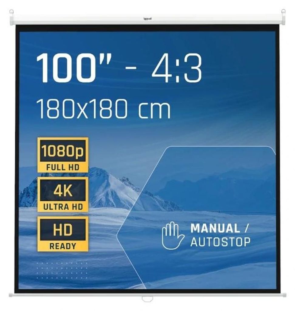 iggual Pantalla manual 4:3 100" 180x180 cm Imagen del producto 