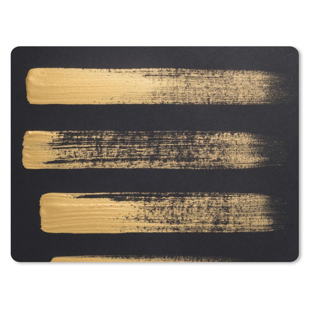 MuchoWow Mauspad Mousepad Muster aus goldener Farbe auf schwarzem Hintergrund 40x30 cm - Mousepads - Maus Mat - Pad - Mausunterlage - Anti Rutsch