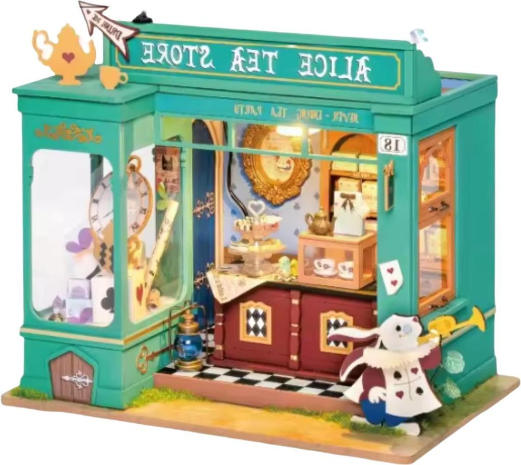 Mystery Miniatur Puppenhaus Holzbausatz, mit 189 Puzzleteilen, 3D DIY Deko mit LED, Magisches Geschenk für Kinder & Erwachsene