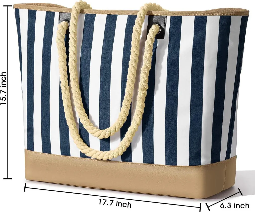 Sac de plage imperméable grand format avec fermeture éclair solide - 10