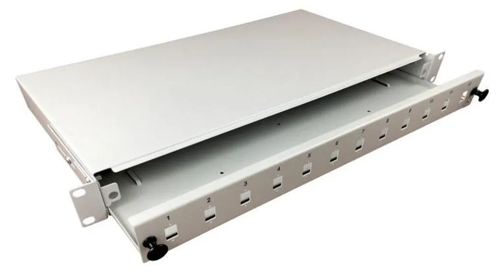 Boîtier fibre optique extensible 12xSC simplex avec kit de montage 1U