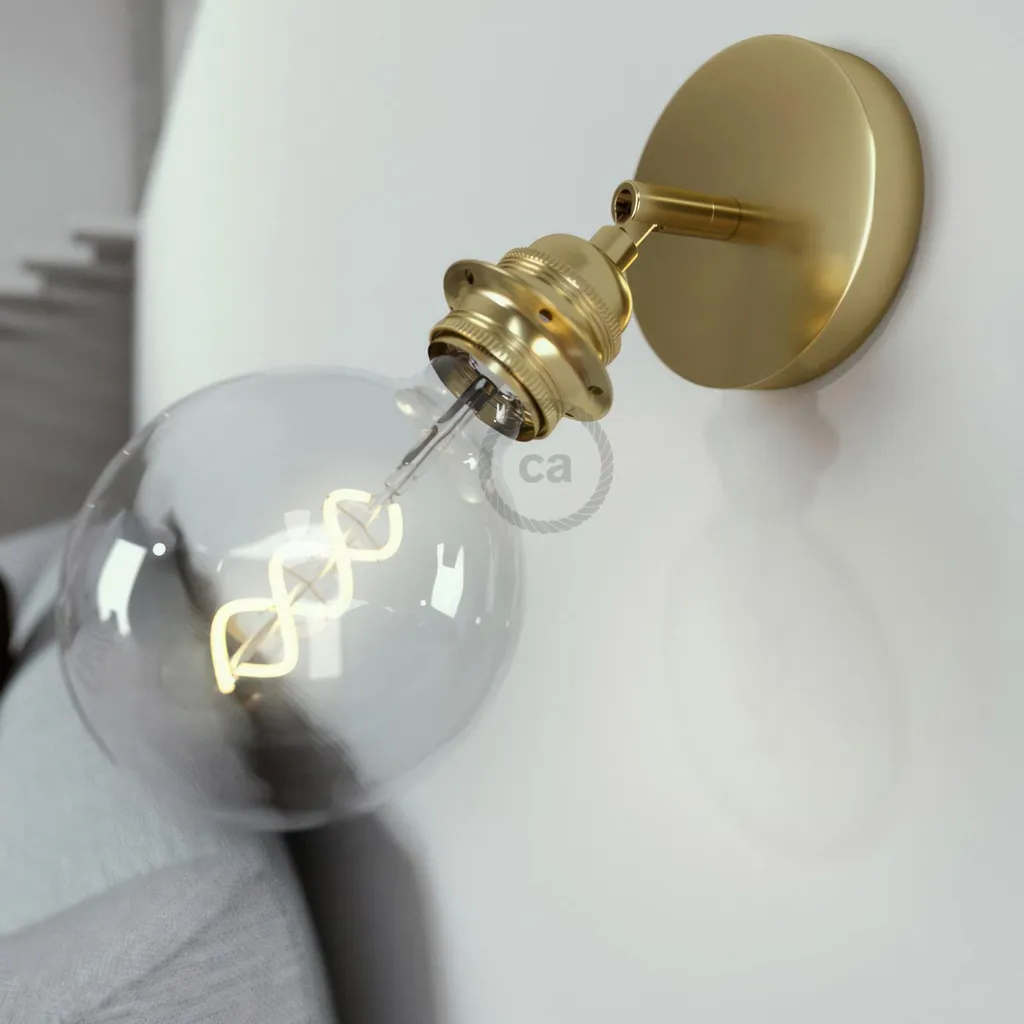 Point Lumineux Métal avec Douille E27 Filetée et Support Orientable 90°