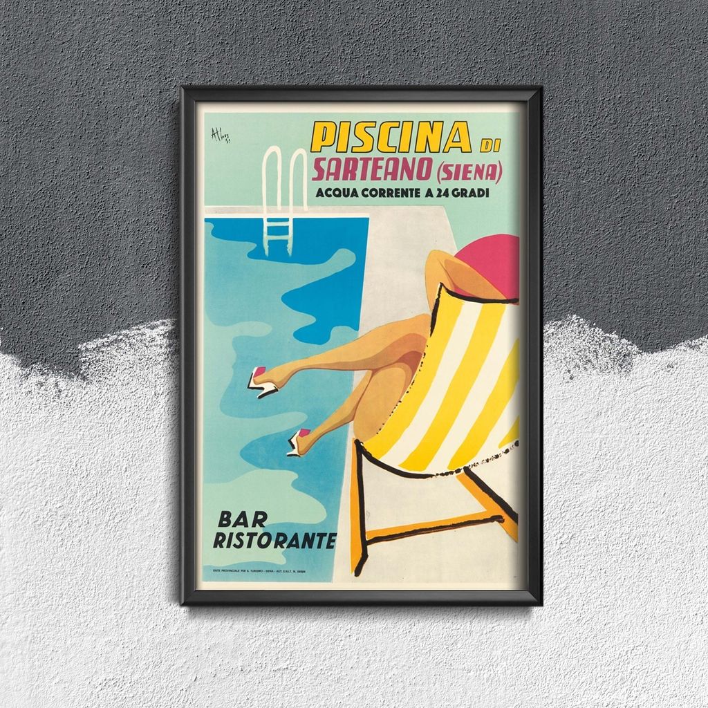 Poster - Canvas - Leinwand - 42 cm x 59,4 cm - Italien Piscina di Sarteano