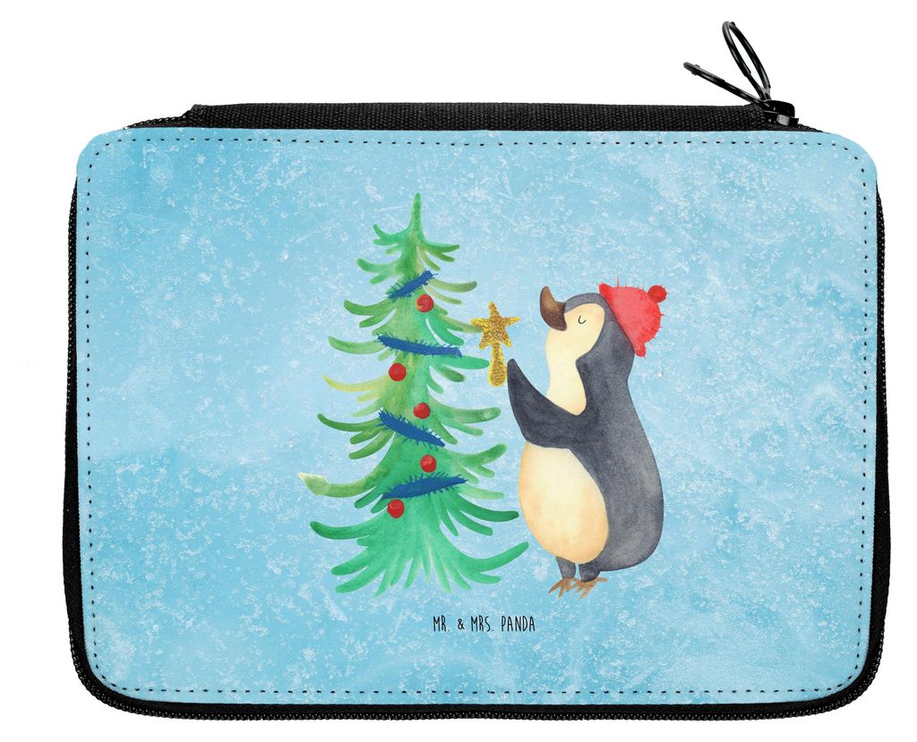 Mr. & Mrs. Panda Federmappe Pinguin Weihnachtsbaum - Eisblau - Geschenk, Weihnachten, Schlampermäppchen, Stifteetui, Federtasche, Bleistiftetui, W...