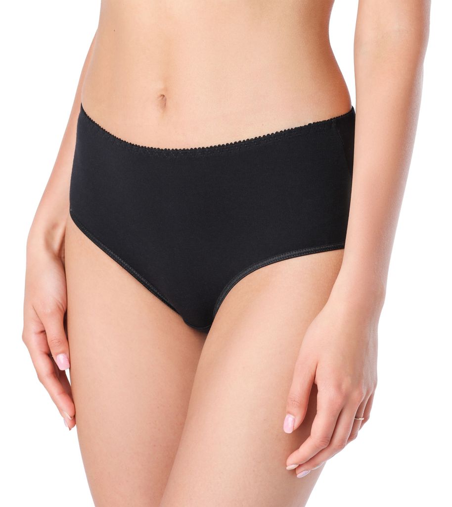 Bellivalini Damen Unterwäsche Unterhose aus Baumwolle Panty BLV50-194 (Schwarz, XS )