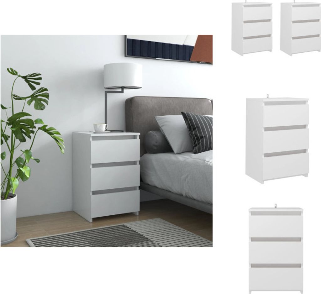 vidaXL Noční stolky 2 ks. Bílé 40x35x62,5 cm materiál na Obrázek produktu 