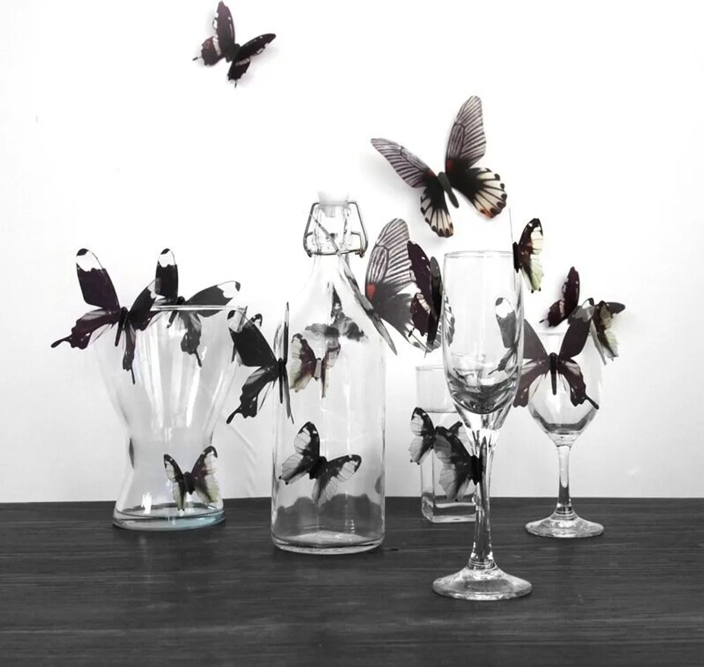 Adesivi Murali Farfalle 3D Gialle 18 Pezzi - Decorazione Camera Bambini