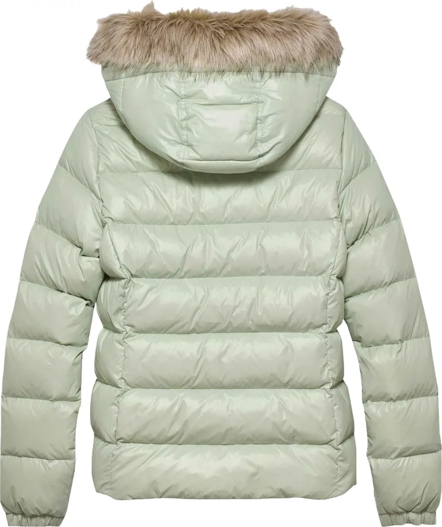 Tommy Jeans Basic Hooded Down Jacket Vert - Doudoune Femme Modèle Ja