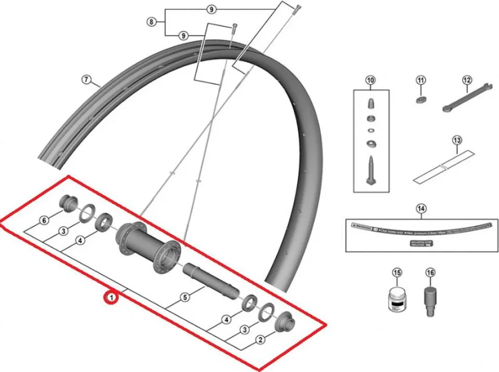 Réparer votre roue avec l'axe creux SHIMANO WH-M9220 complet avant
