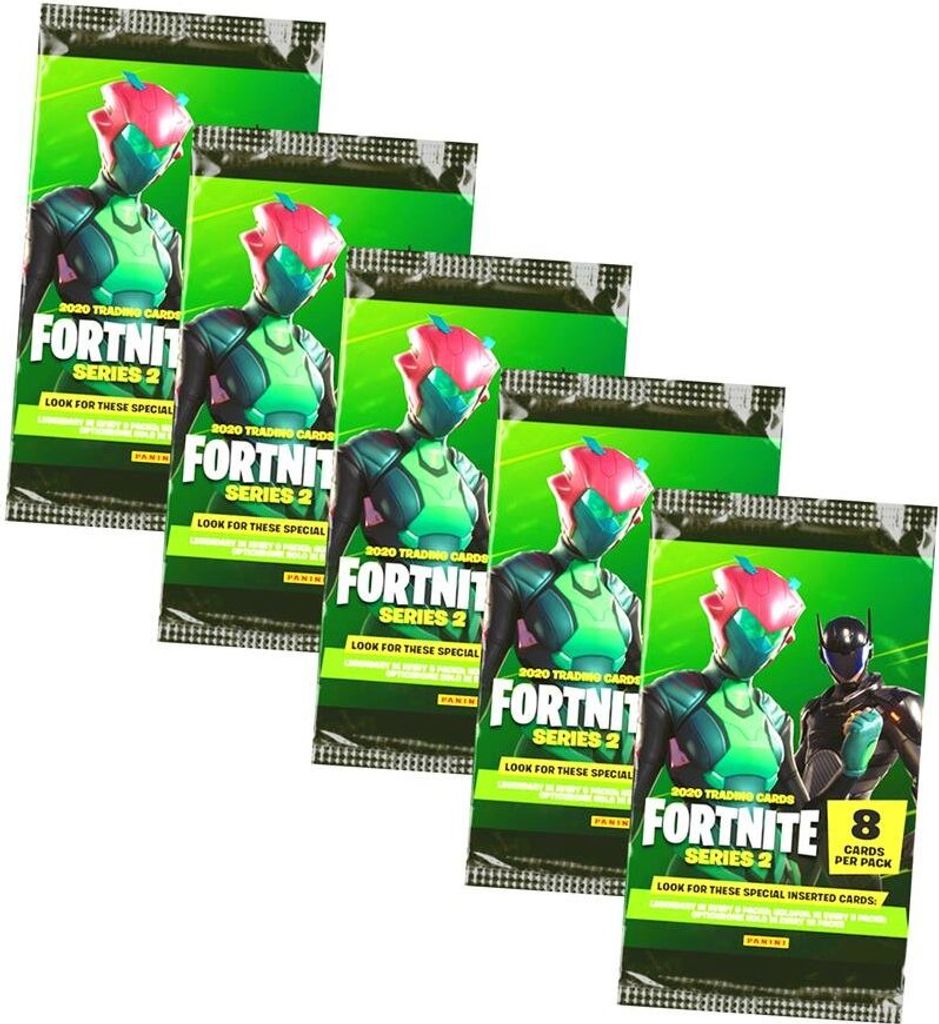 Panini Fortnite Karten Hobby Serie 2 (2020/2021) - Fortnite Trading Cards Sammelkarten - 5 Booster