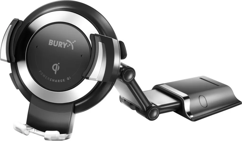 Support de téléphone voiture induction Bury PowerKit Qi universel argent