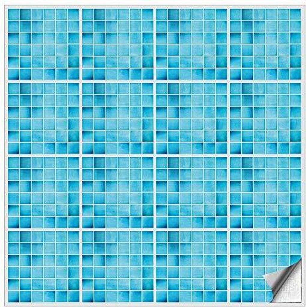 Kiwistar Fliesenmuster Klebefliesen Fliesen-Folie Fliesenaufkleber Wand-Fliesen überkleben 10 x 10 cm 100 Stück - 15 - Sky Blue