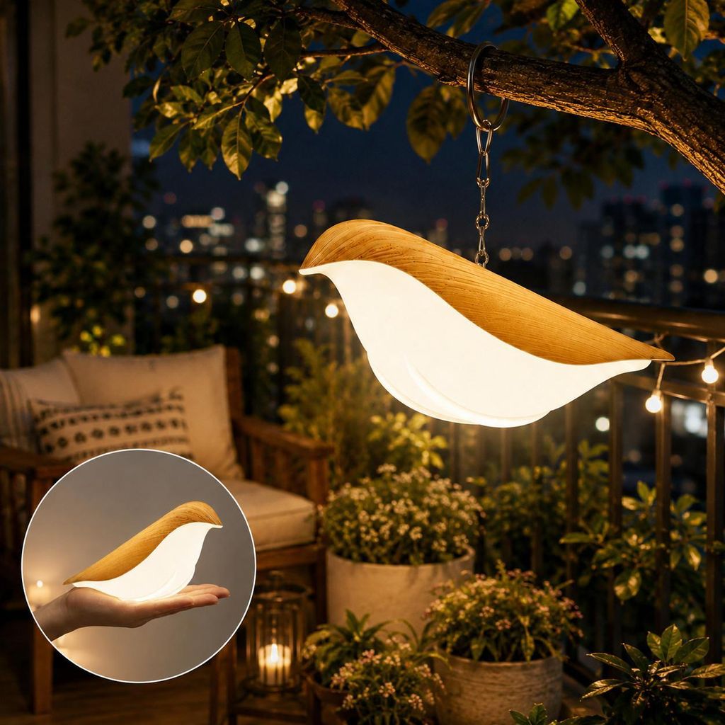 Lampe de chevet sans fil en forme d'oiseau, alimentée par Image du produit 