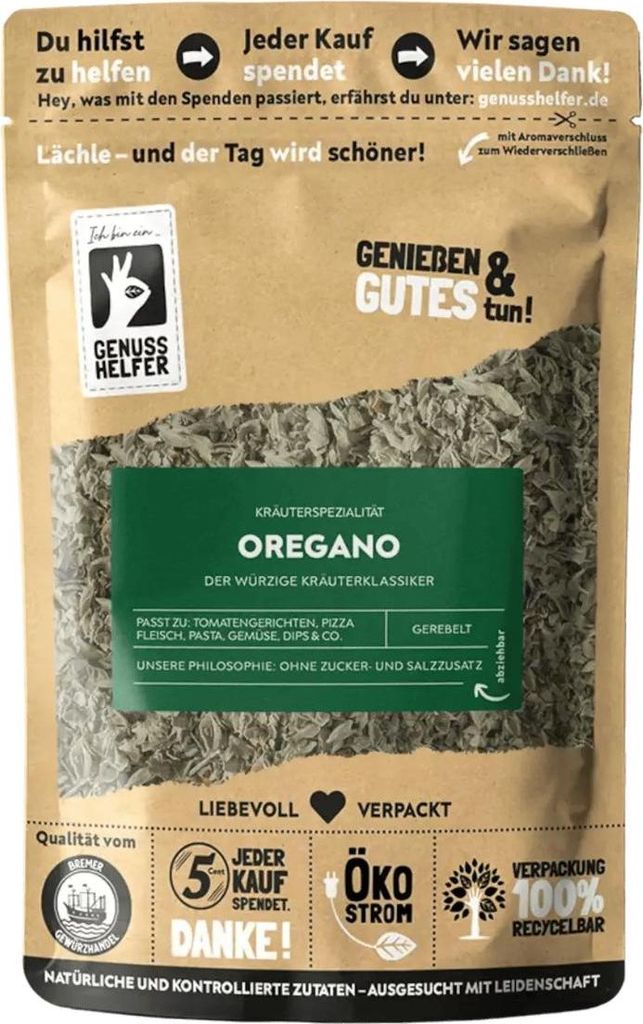 Oregano, gerebelt, mediterrane Kräuter, ideal als Oregano Tee, 3 x 40g