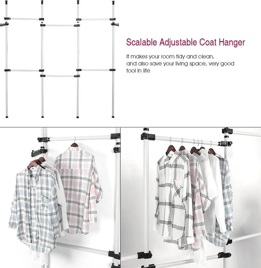 Penderie mobile autoportante extensible blanche pour dressing modulable - 9