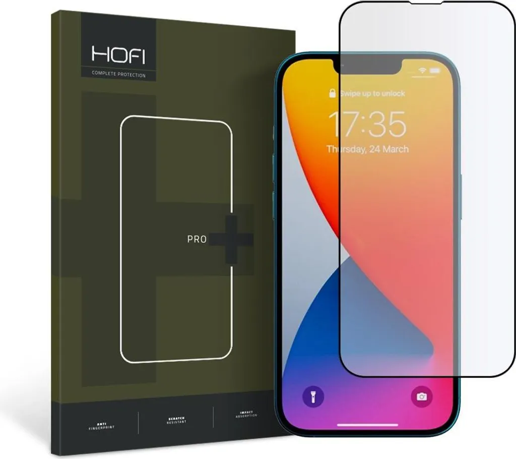 Pellicola Vetro iPhone 15 Plus / 14 Plus / 13 Pro Max Hofi Pro+ Nero