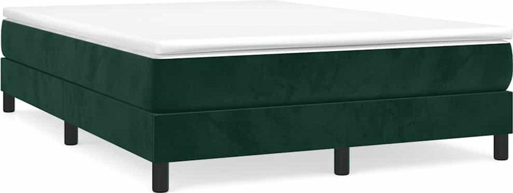 vidaXL Box spring bed frame dark green 140x200 cm velvet Obrázek produktu 