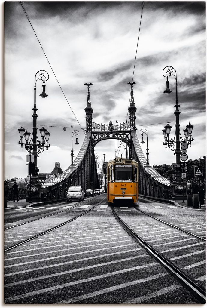 ARTland Leinwandbild Budapest Freiheitsbrücke Straßenbahn Größe: 60x90 cm