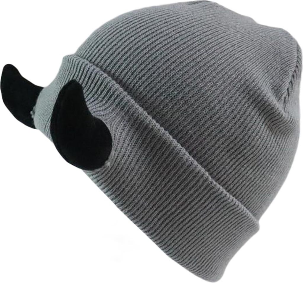 Teufelshorn-Strickmütze, Wintermütze für Damen und Herren, Totenkopfmütze mit Hörnern, Outdoor-Skimütze für kaltes Wetter, warm, handgeferti...