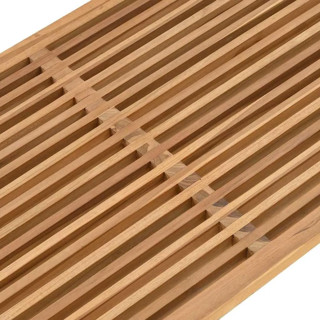 Table jardin teck massif marron 110cm : solidité face aux intempéries