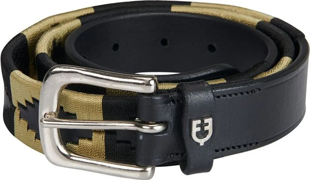 Ceinture Equestro Polo S noire 100 cm en cuir de qualité supérieure