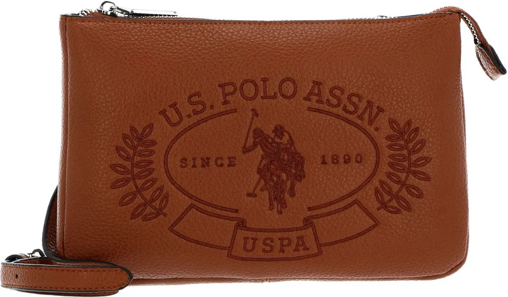 Sac bandoulière plat Hailey U.S. POLO ASSN. léger et sécurisé Tan Brun
