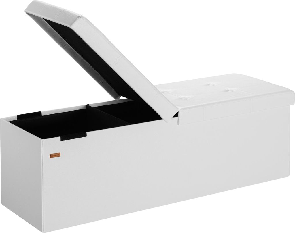 Casaria Banc de rangement blanc 115x38x38cm Coffre de Image du produit 