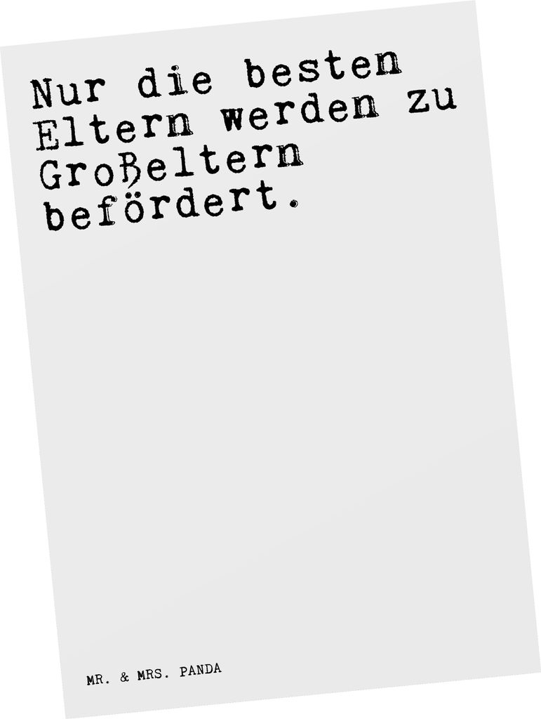 Mr. & Mrs. Panda Ansichtskarte Nur die besten Eltern... - Weiß - Geschenk, schöner Spruch, stolz, Großeltern, Postkarte, Sprüche, Weisheiten Zi...
