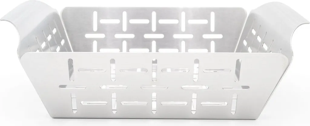 Panier de gril inox 19x24cm résistant avec bords hauts anti-chute