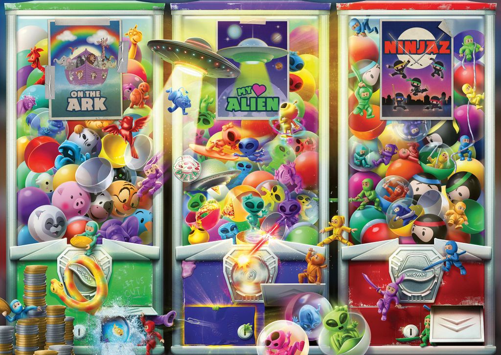 Ravensburger Puzzle Tiere - Cartoon 1000 Teile Aliens und Ninjas