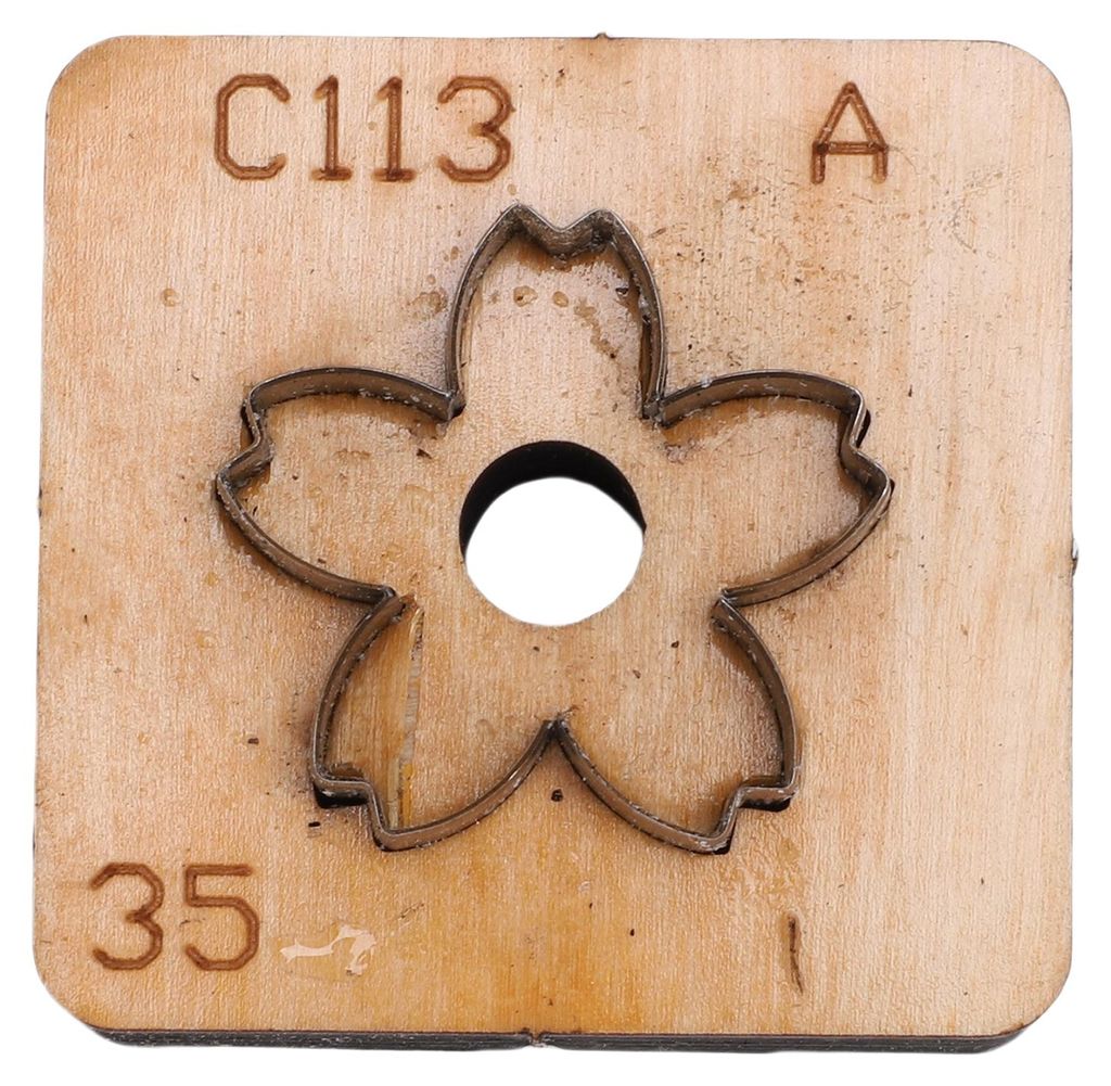 Blumen-Leder-Stanzform aus massivem Holz, Kohlenstoffstahl, Formschnittform zum Basteln, 35 mm