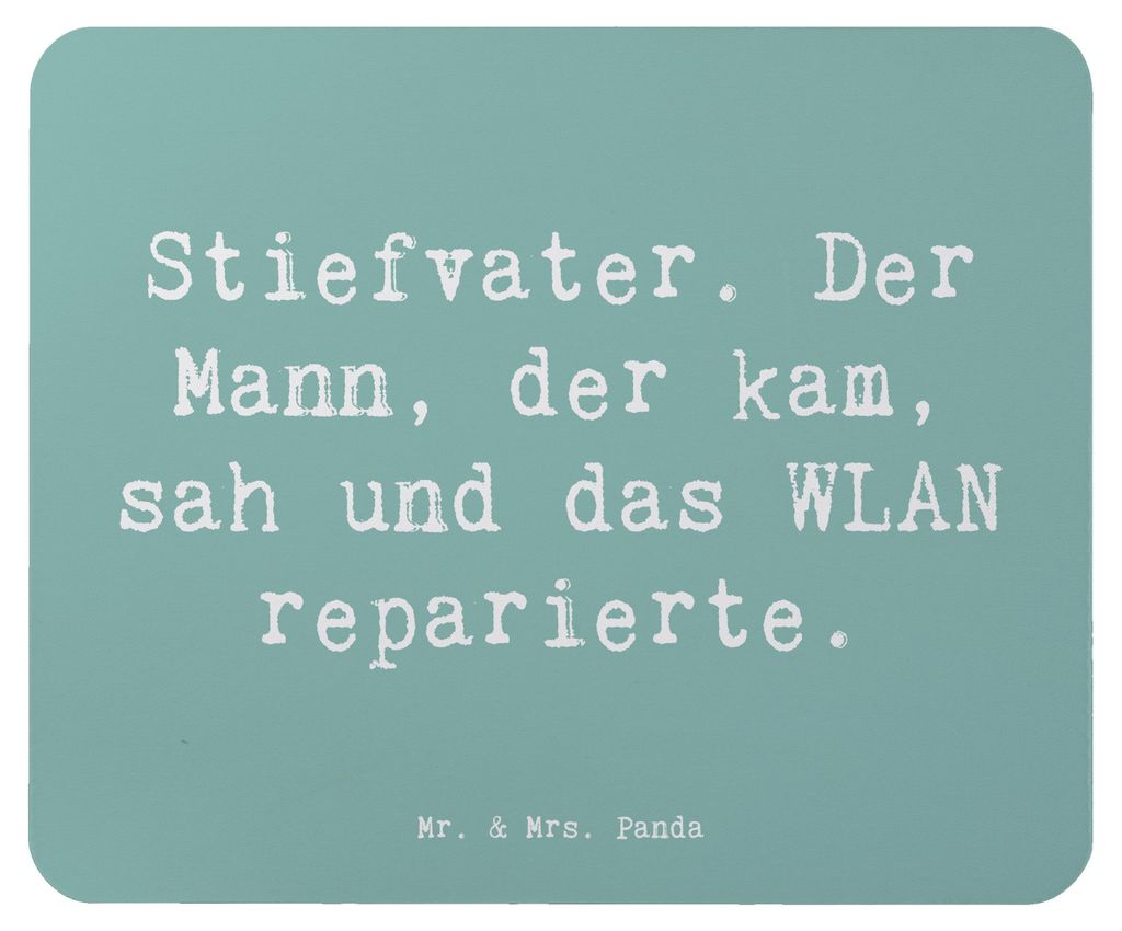 Mr. & Mrs. Panda Mauspad Spruch Stiefvater Held - Meeresbrise - Geschenk, Handarbeit, Technik, Lächeln, mausteppich, Stiefkinder, mousematte, Mous...