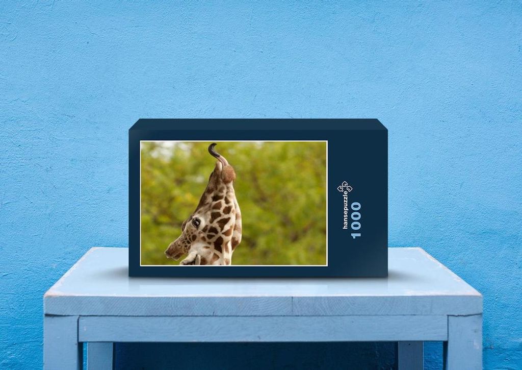 hansepuzzle 79017 - Giraffe Puzzle, 1000 Teile, Natur, 60,0 x 46,0cm mit hochwertiger Aufbewahrung, Kartonbox und wiederverschließbarem Beutel