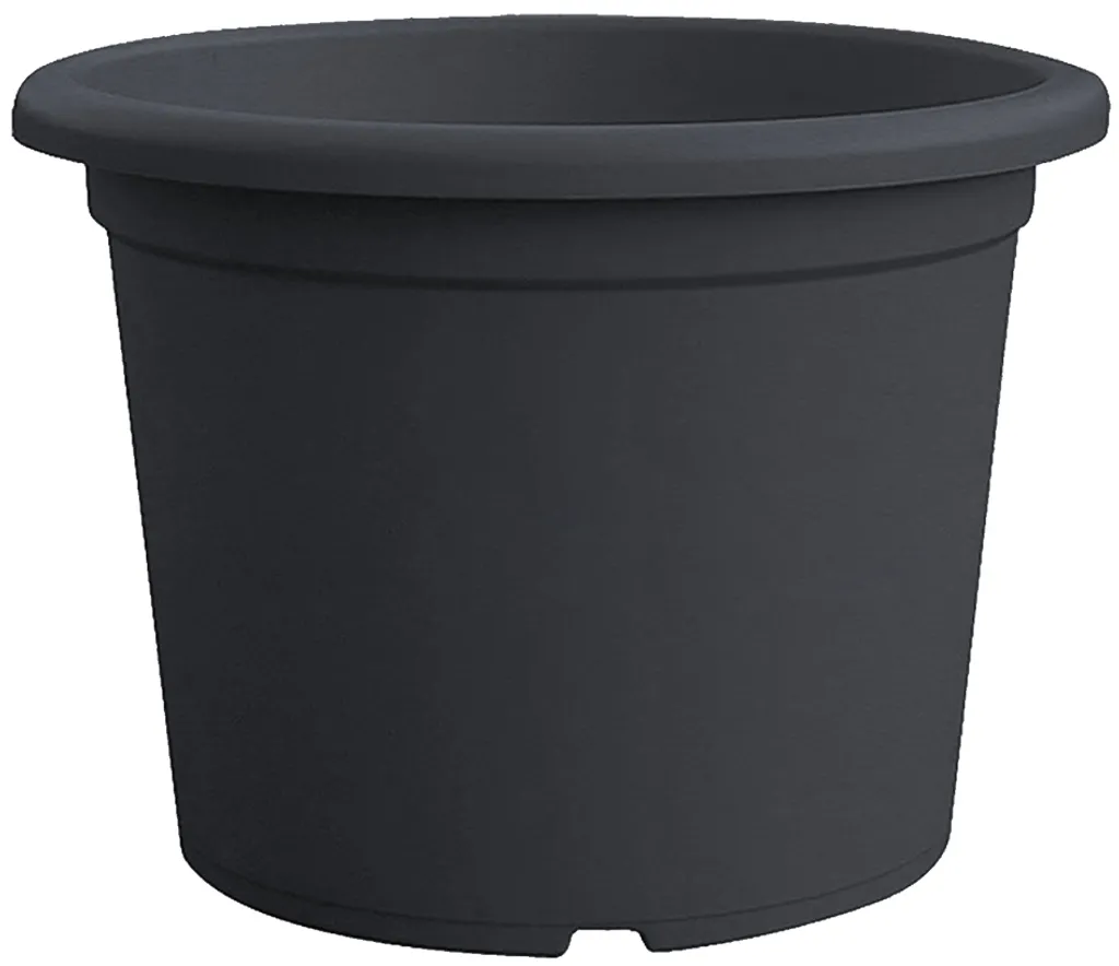 Pot de fleurs rond anthracite 350mm résistant en résine Tera Basic