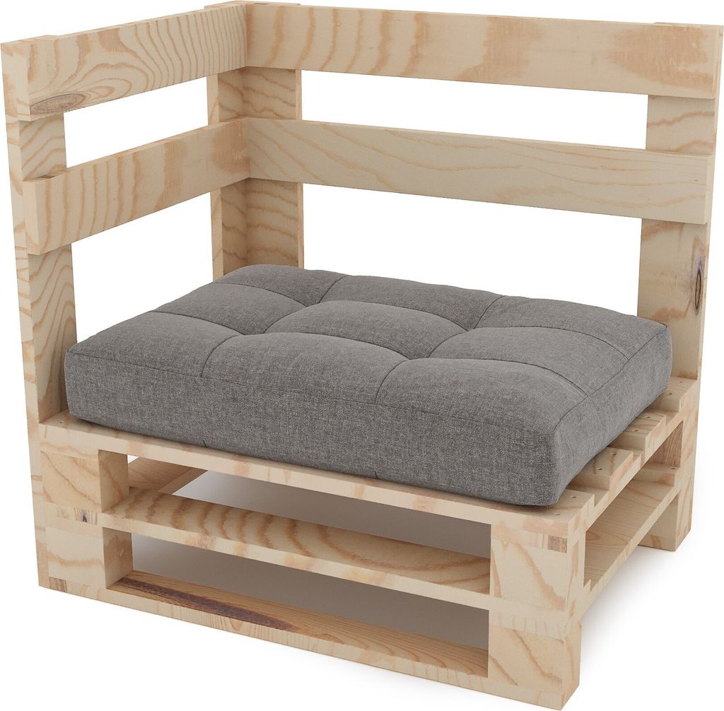 Lermowood Palettenmöbel Mpe Eckbank 80 x 60 cm Natur | Europaletten Indoor und Outdoor Lounge Gartenmöbel Holz Gartenmöbel Set Lounge Möbel Ter...