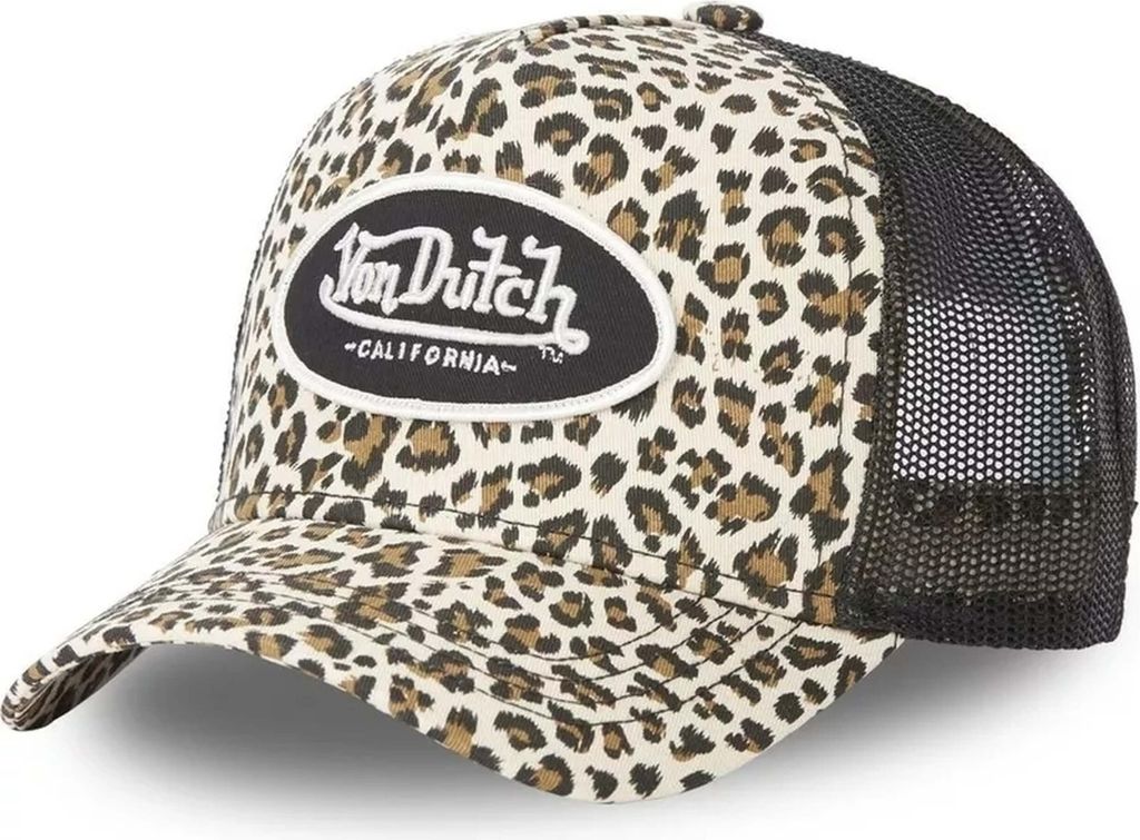 Von Dutch Originals Trucker Cap - CALIFORNIA Leopard Beige