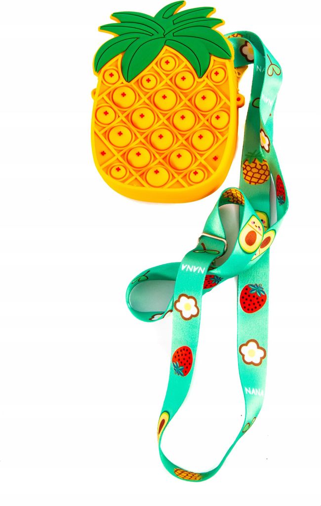 Pop It Ananas Geldbeutel Antistress Spielzeug Silikon Tasche Bunt für Kinder & Erwachsene