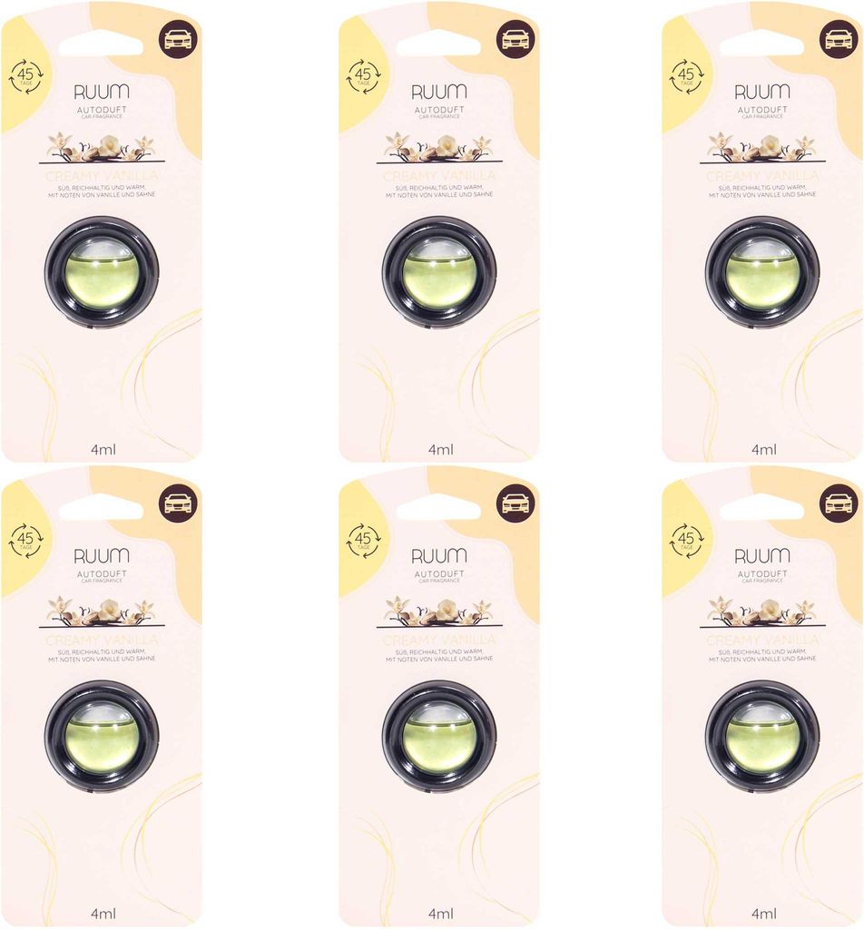 RUUM Autoduft Lufterfrischer Clips (6er Pack) 4ml Creamy Vanilla