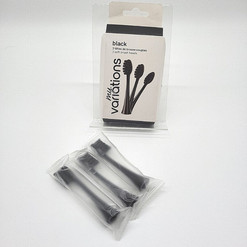 MyVariations Schallzahnbürstenköpfe, Schwarz, 3 Stück