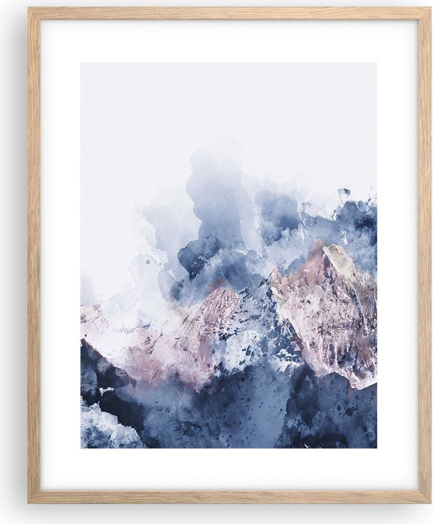 Gerahmtes Poster - Rahmen in heller Eiche - Abstraktion modern - 40x50 cm - Wand Bild - Wanddeko - Wandbilder - Wandposter - Bilderrahmen - Bilder ...